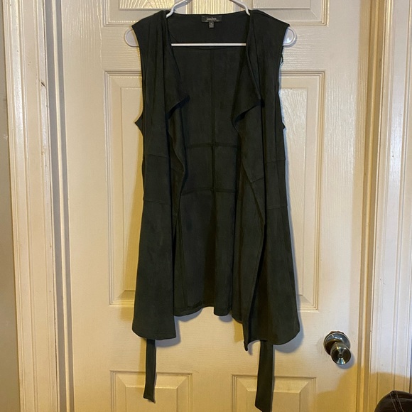 Neiman Marcus Faux Suede Trench Style Vest Size Medium - Picture 5 of 15